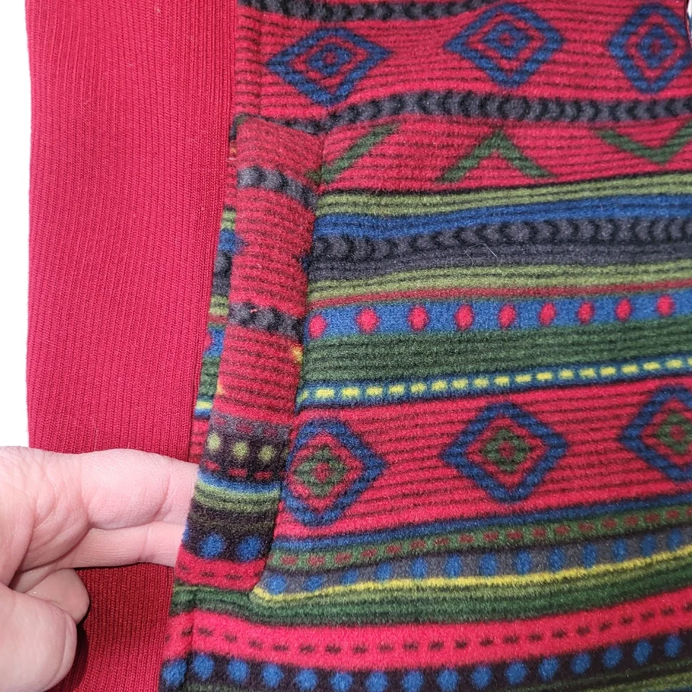 River Rose‎ Sherpa Western Blanket Print Full Zip Vest Women's Size Medium